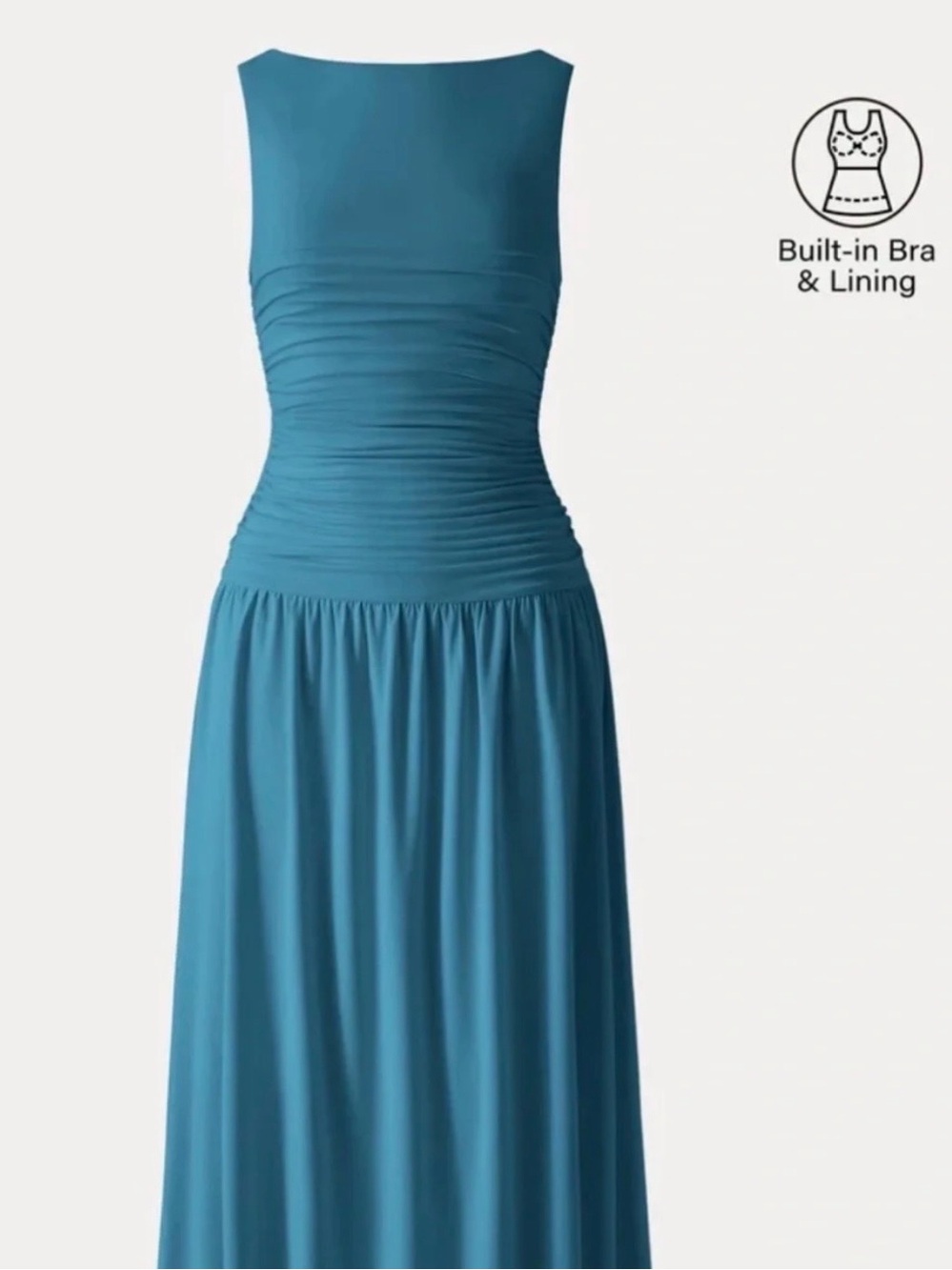OGL SKINKISS MIDI RUCHED BOATNECK DRESS NWT